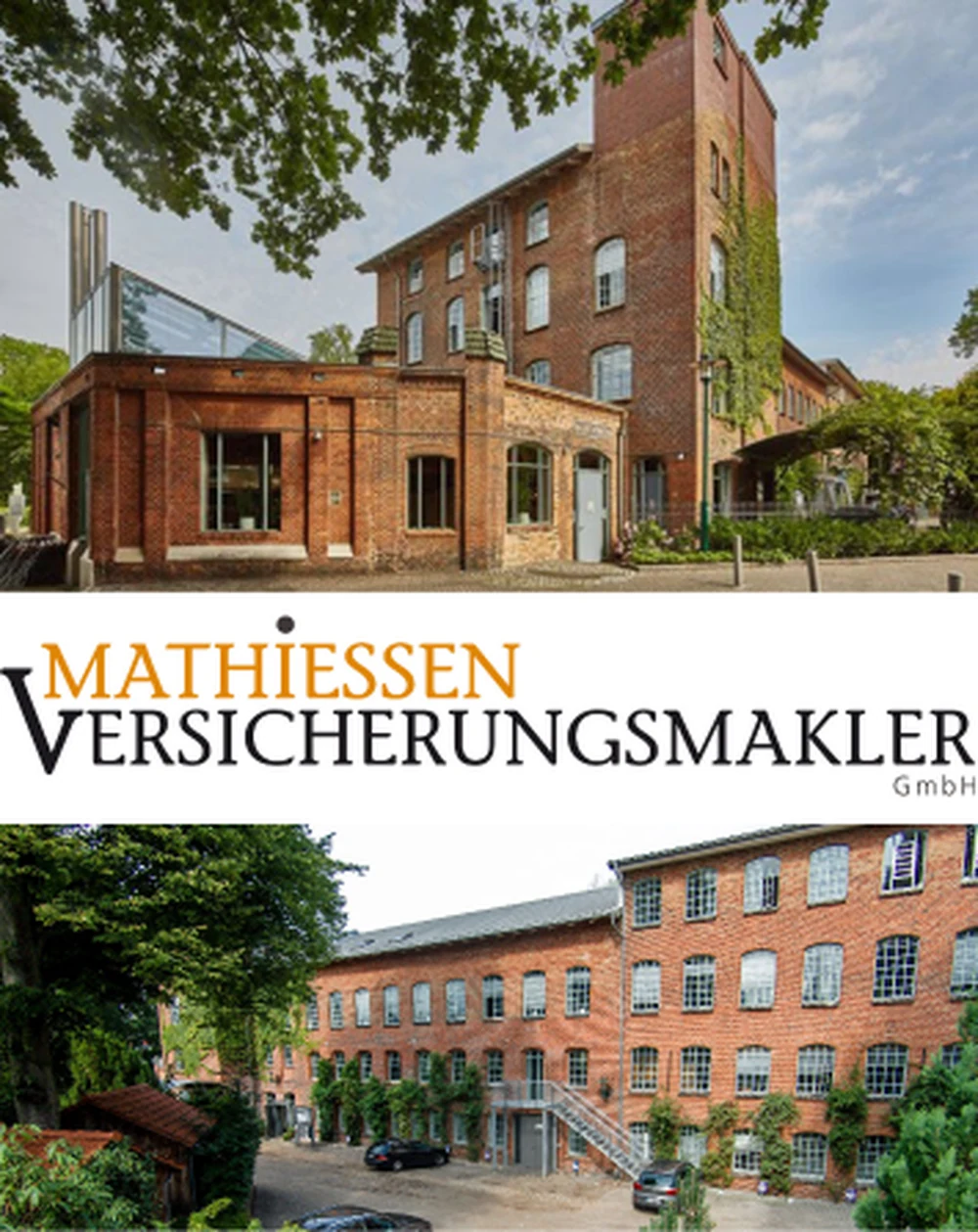 Die ehemalige Buntpapierfabrik in der Gartenstraße 10 in Neumünster, Sitz der Mathiessen Versicherungsmakler GmbH